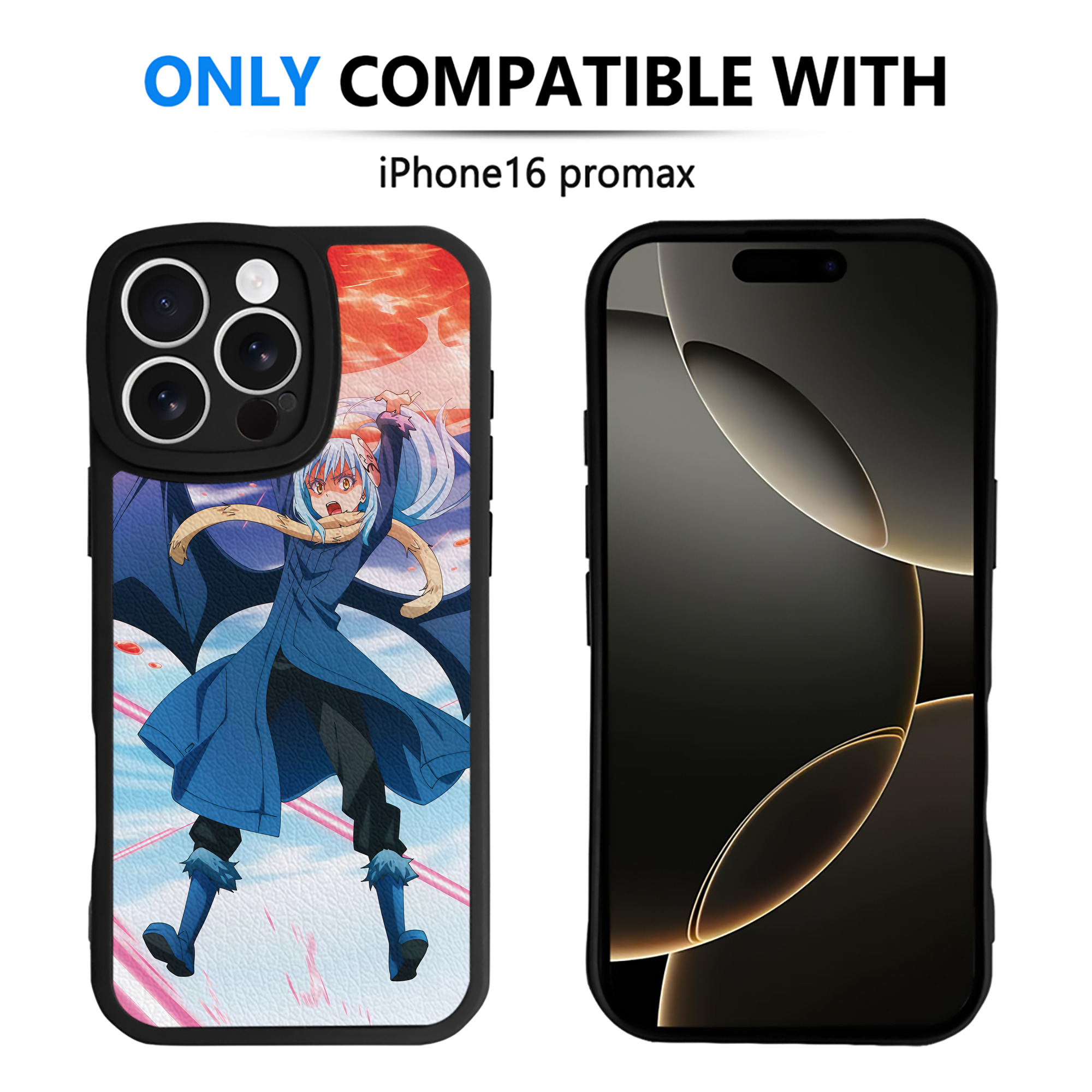 （画像用） 転スラ Regarding Reincarnated to Slime 【iPhone 16シリーズ対応】シリコンスマホケース（レザー調） 材質：シリコン